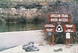 Oregon Trail Water Access sign