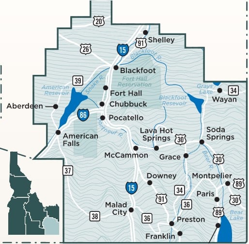 Southeast Idaho Region 5 map