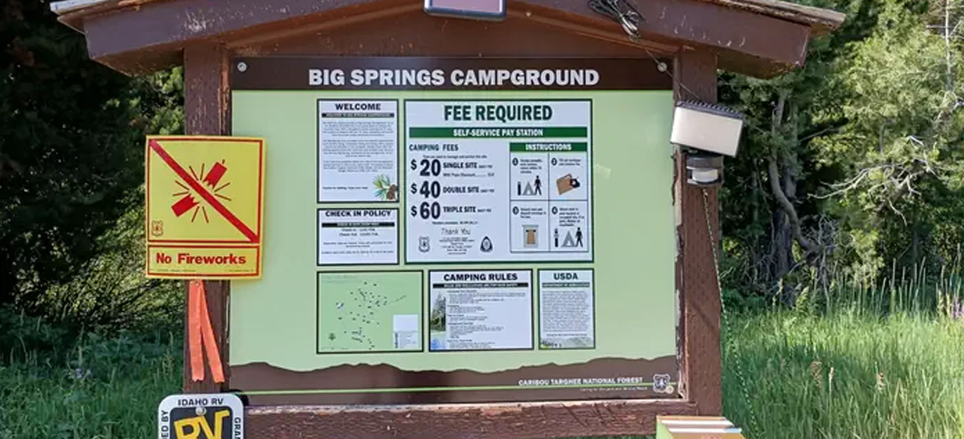 Big Spring Campground near Lava Hot Springs Idaho