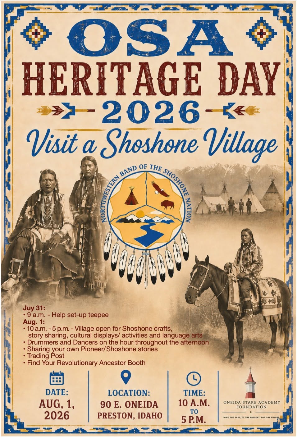 Oneida Stake Academy Heritage Day flyer