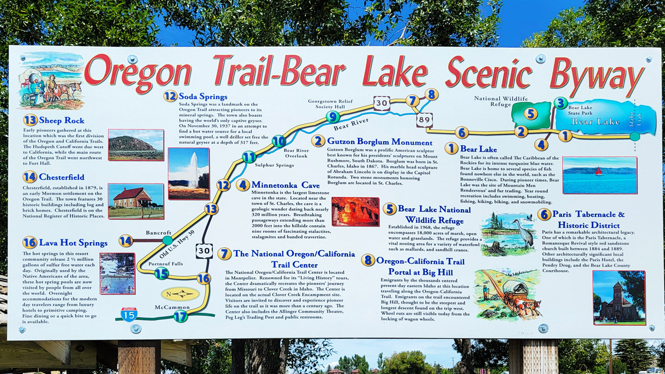 Oregon Trail Bear Lake Scenic Byway sign