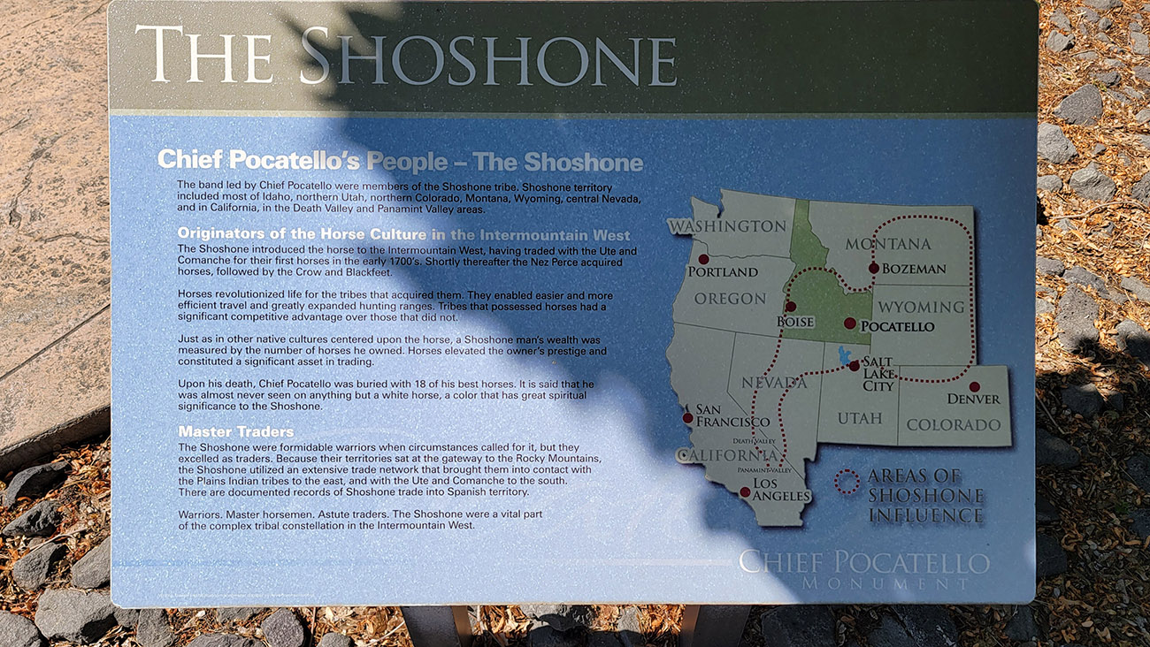 Historic Marker of Chief Pocatello's Shoshone people