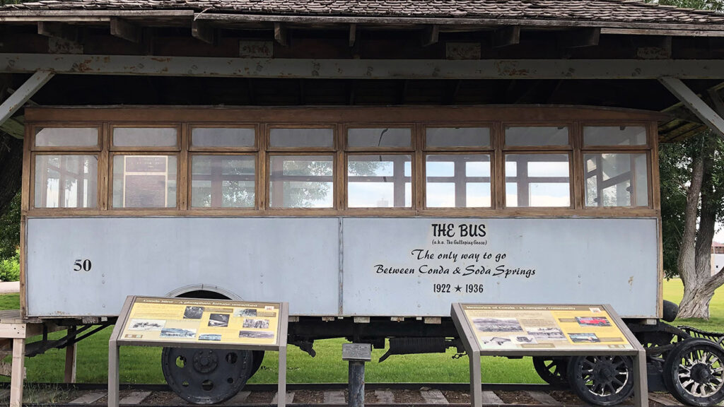 Soda Springs Idaho Corrigan Park history Conda Bus